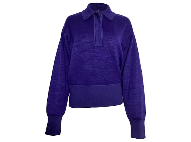 Maglione Heron con colletto di Isabel Marant in lana viola Porpora