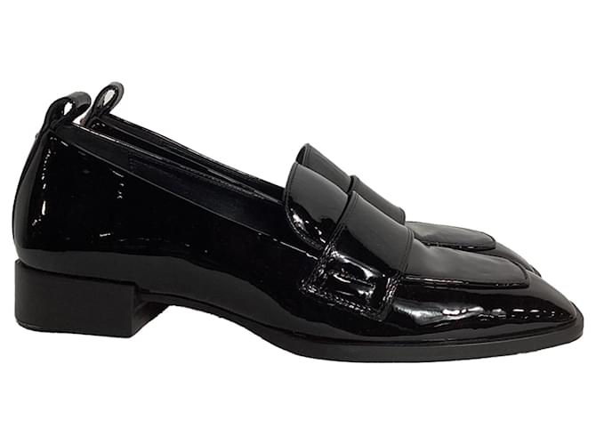 Aeyde Julie mocassini 30mm in pelle verniciata nera Nero