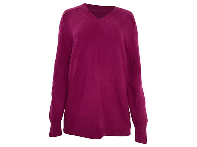 Maglione in lana viola a maglia fine Theory Porpora