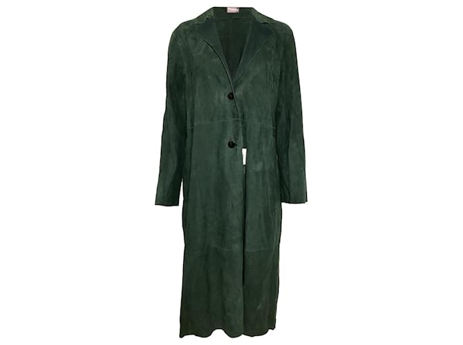 Cappotto in suede Theory in pelle di agnello verde