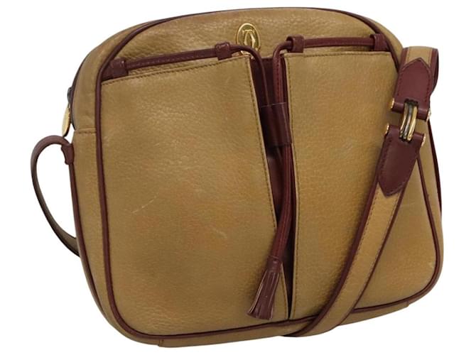 Borsa a spalla CARTIER in pelle gialla rossa Auth yk17030 Rosso Giallo