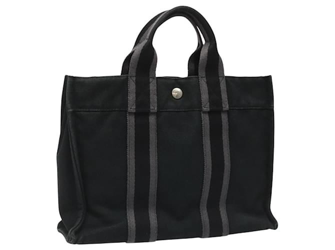 Hermès HERMES Fourre Tout PM Borsa a Mano in Tela Nera Auth ti2733 Nero