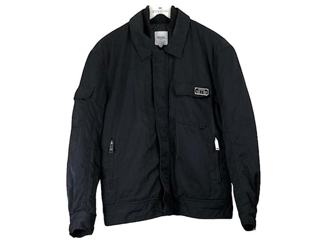 Giacca in poliestere nera Moschino Nero