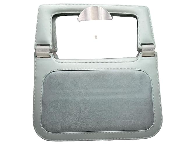 Borsa a mano in pelle blu Loewe Puzzle