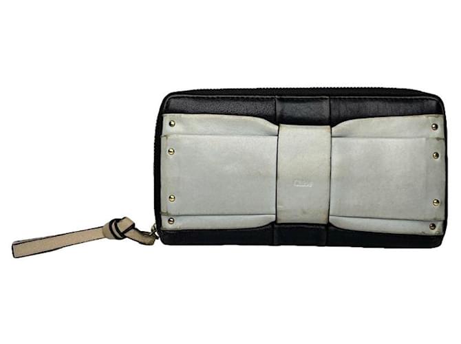 Portafoglio in pelle nera Chloé Tess Nero