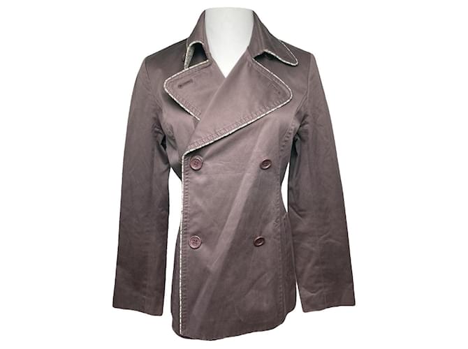 Courreges Trench coat in cotone marrone Courrèges