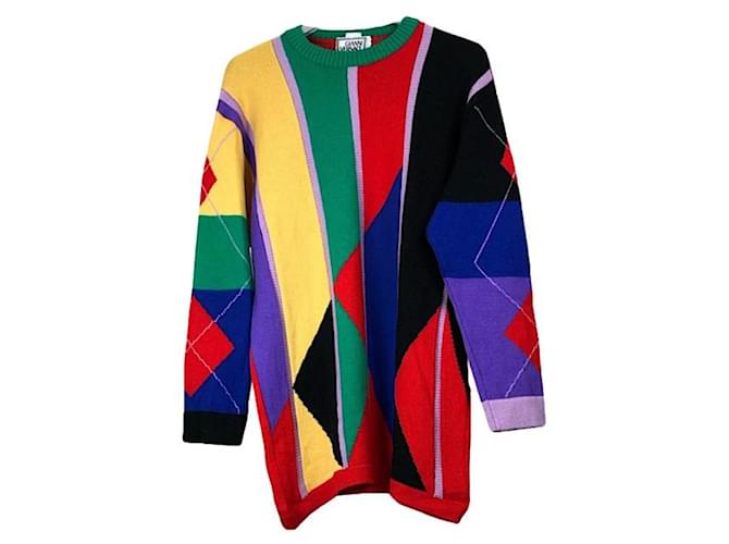 Maglieria in lana multicolore Gianni Versace