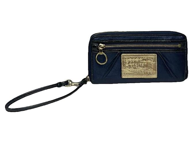Portafoglio in cotone Navy Coach Blu navy