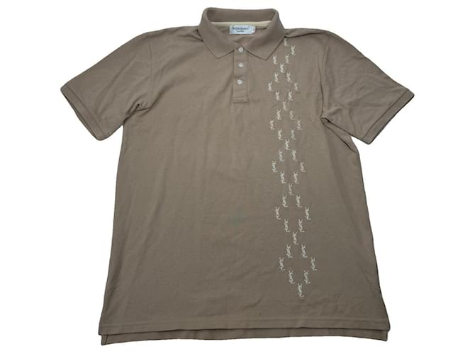 Polo in cotone grigio Yves Saint Laurent