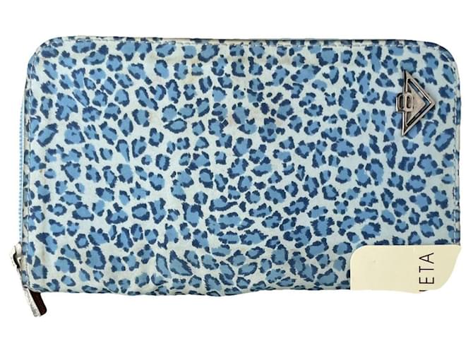 Portafoglio in pelle blu Bottega Veneta