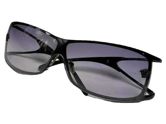 Occhiali da sole in metallo nero Versace