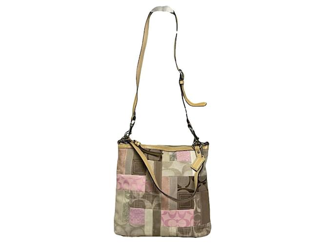 Borsa a mano in pelle multicolore Sufflette Signature di Coach