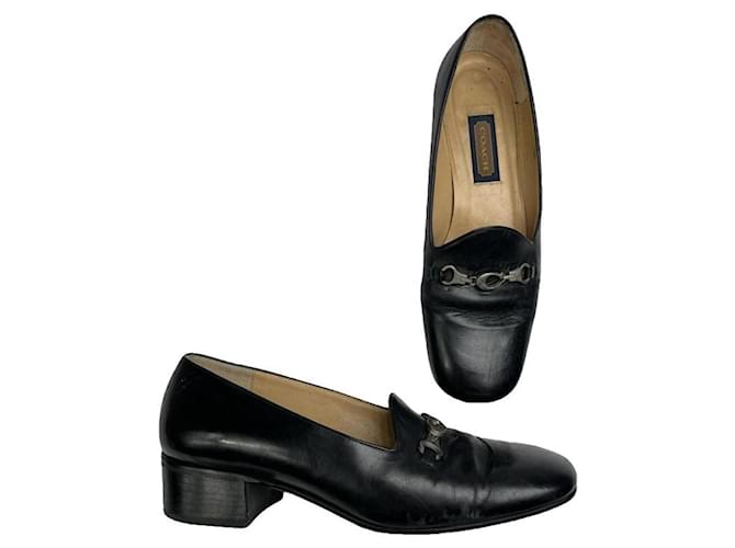 Ballerine in pelle verniciata nera Coach Nero