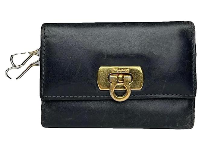 Borsa in pelle verniciata nera Salvatore Ferragamo Nero