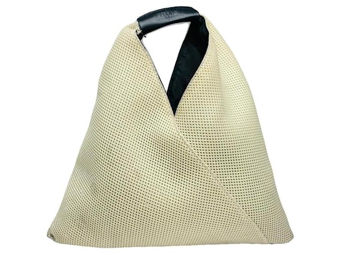 Borsa a mano in poliestere beige MM6