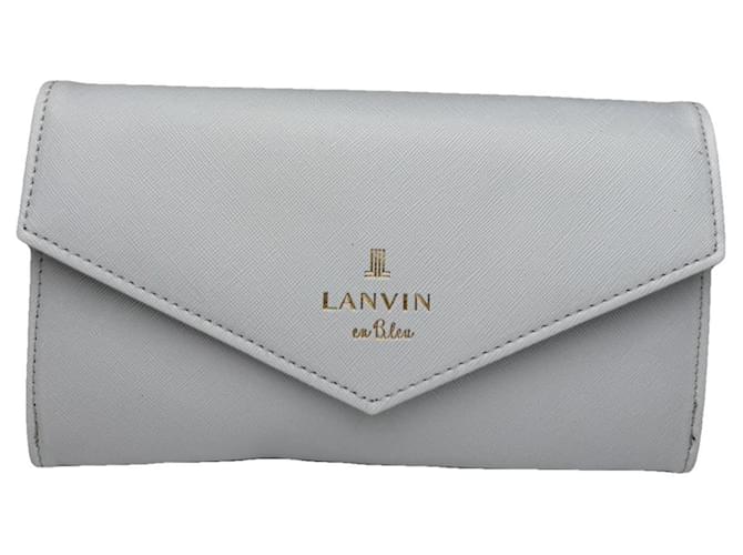 Clutch in pelle blu Lanvin