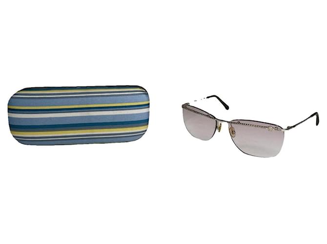 Occhiali da sole in metallo argento Versace