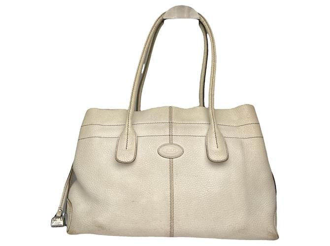 Borsa a mano in pelle bianca D Bag di Tod's Bianco