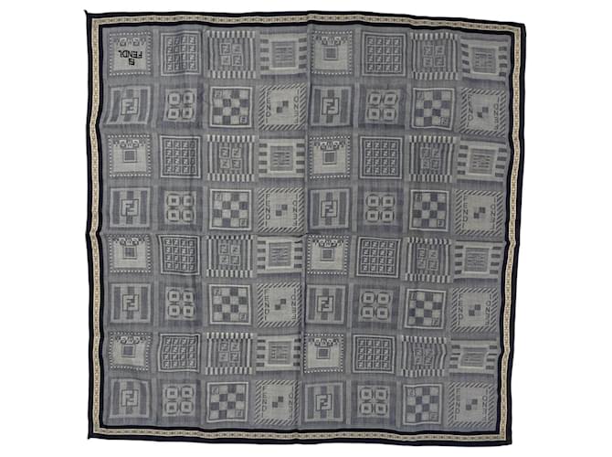 Sciarpa in seta antracite Fendi Grigio antracite