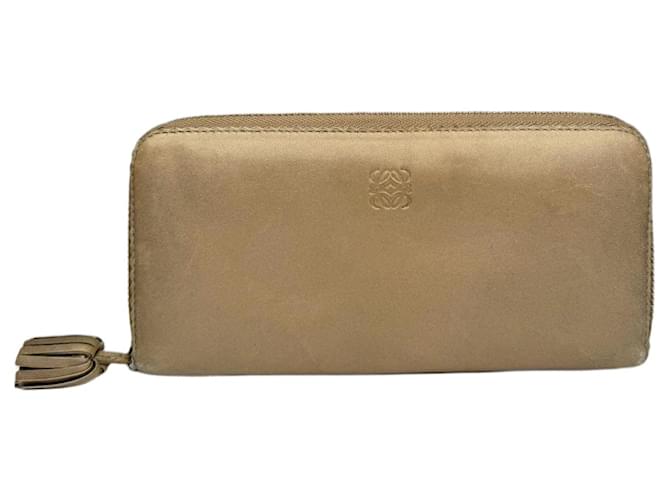 Portafoglio in pelle beige Loewe Puzzle