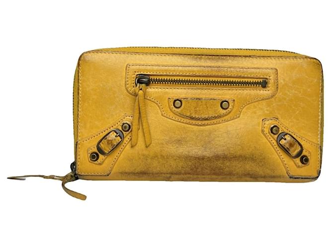 City Portafoglio in pelle gialla Balenciaga Giallo