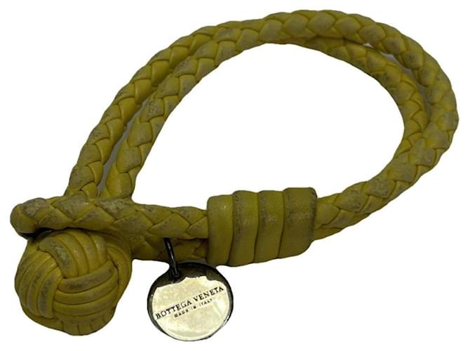Bracciale in pelle gialla Bottega Veneta Giallo
