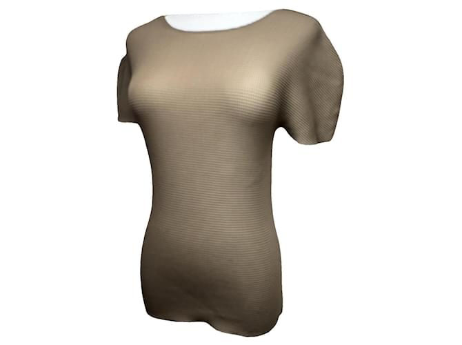 Top in poliestere marrone Issey Miyake