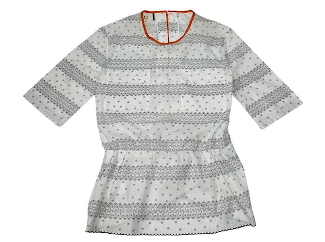 Top in cotone bianco Marni