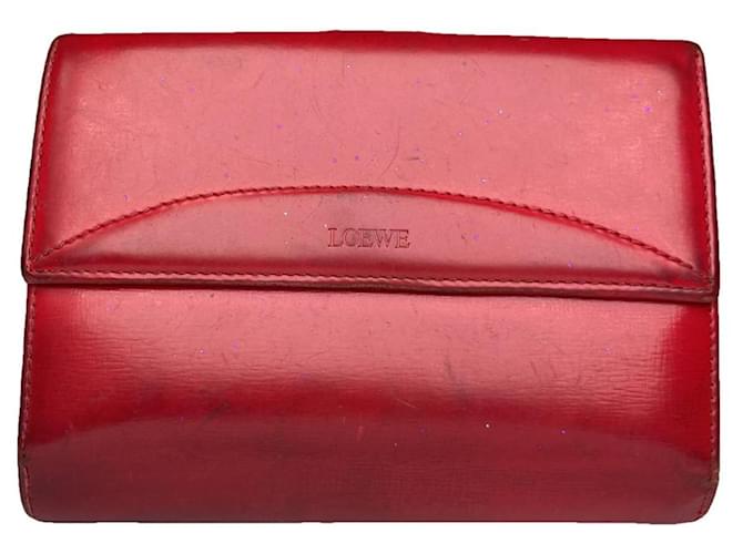 Portafoglio in pelle rossa Loewe Rosso