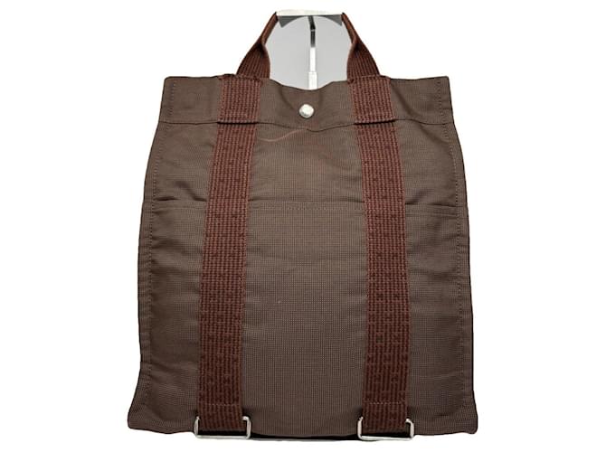 Borsa a mano in poliestere marrone di Hermès