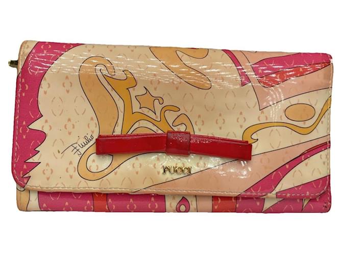 Portafoglio in pelle verniciata multicolore Emilio Pucci