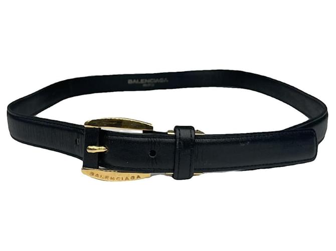 Cintura in pelle nera Balenciaga Nero