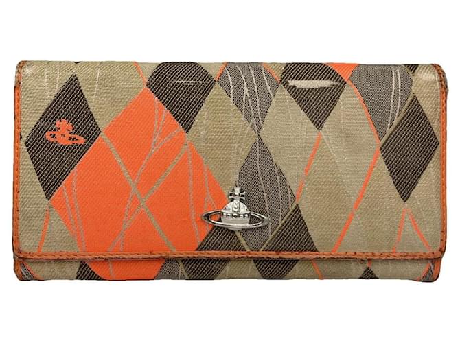 Portafoglio in pelle arancione Vivienne Westwood