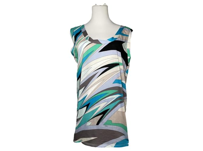 Top in cotone blu Emilio Pucci