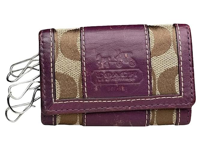 Borsa in pelle viola Coach Porpora