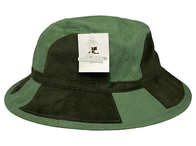 Courreges Cappello in cotone verde Courrèges