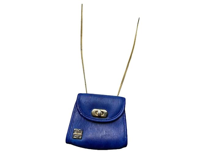 Borsa a mano mini Pocket in pelle blu di Givenchy