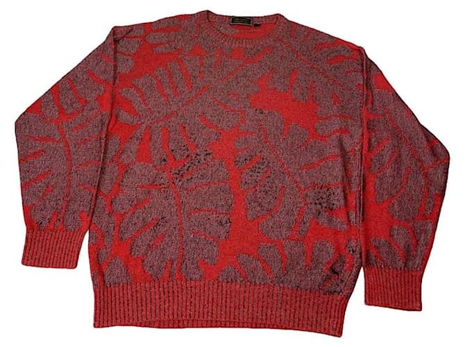 Yves Saint Laurent Maglione in poliestere rosso e felpa