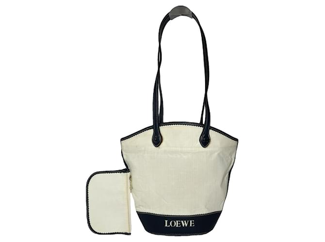 Borsa a mano in pelle bianca Loewe Puzzle Bianco