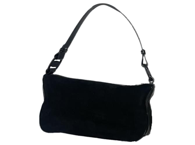 Borsa a mano in pelle verniciata nera Salvatore Ferragamo Nero