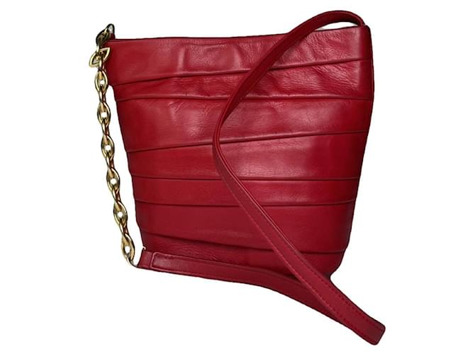 Borsa in pelle rossa Gianni Versace Rosso