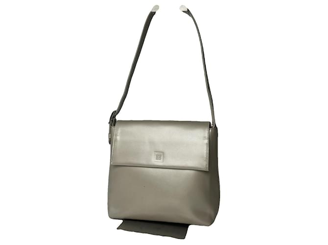 Borsa in pelle argento Givenchy 4G