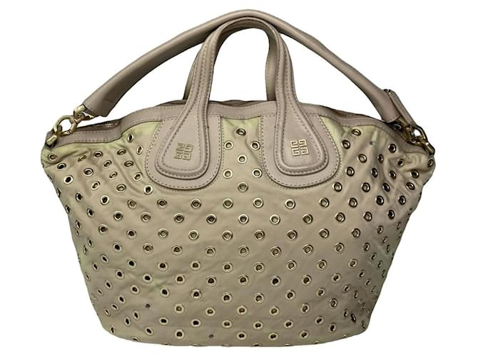 Borsa da viaggio in pelle beige Givenchy Nightingale