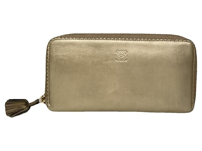 Portafoglio in pelle dorata Loewe Puzzle D'oro