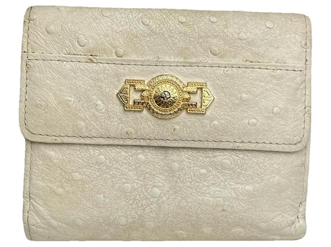 Portafoglio in pelle bianca Gianni Versace Bianco