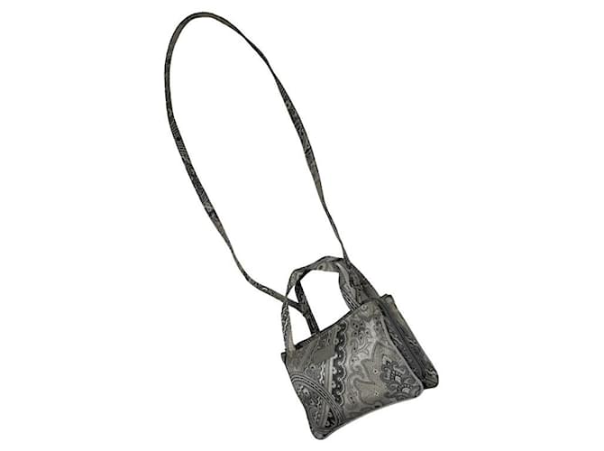 Borsa a mano in poliestere argento Etro