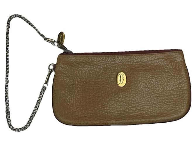 Borsa a mano in pelle beige Cartier