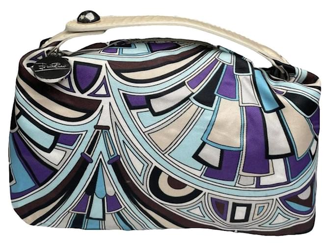Borsa in cotone blu Emilio Pucci