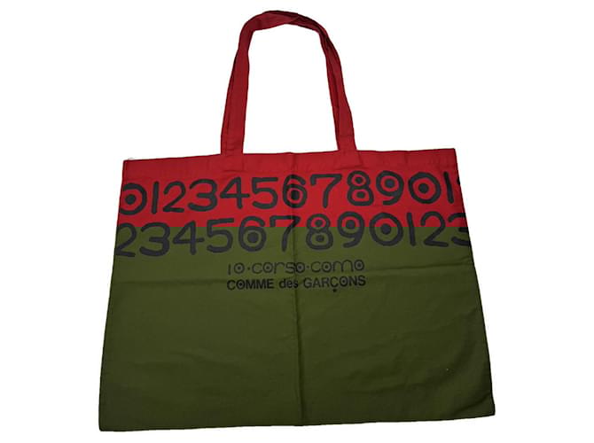 Comme Des Garcons Borsa a mano in cotone rosso Comme Des Garçons