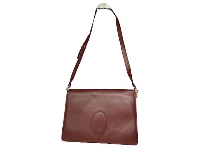 Borsa in pelle bordeaux Cartier C Bordò